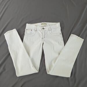 Maripily White Embroidered Skinny Jeans Juniors 9 Y2K Stretch 30x30